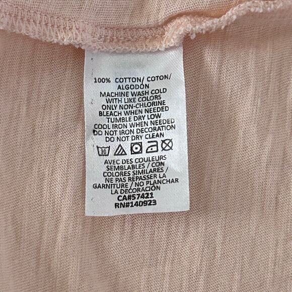 LOFT Women's Happy Graphic Everyday Crew Tee in Pink-Size L - Picture 6 of 7